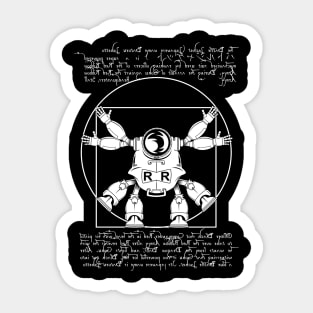 Vitruvian ribbon (white) Sticker